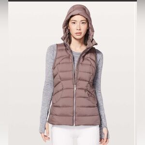 RARE!! Lululemon Pack It Down Vest, 700 Fill sustainable. Mauve Stone Sz10 RARE